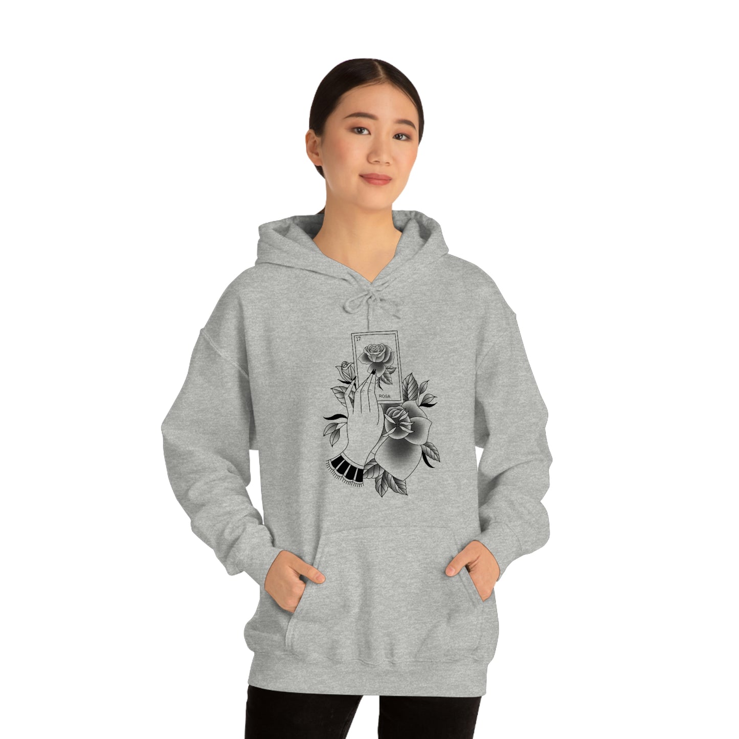 Rosa Card Black Shaded Unisex Heavy Blend™ Hooded Sweatshirt