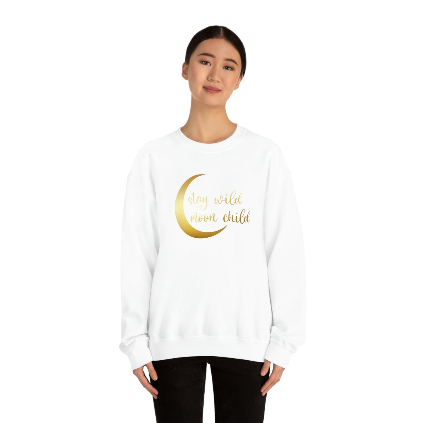 Stay Wild Moon Child Gold unisex heavy blend crewneck sweatshirt