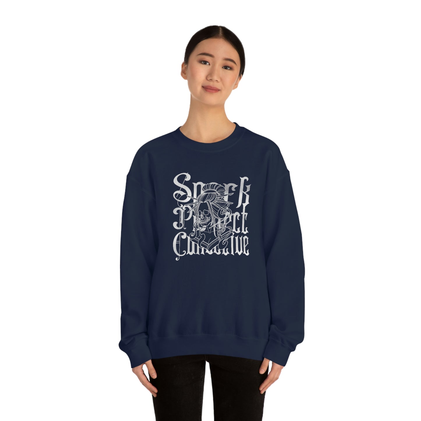 Japanese Spark White Font unisex heavy blend crewneck sweatshirt