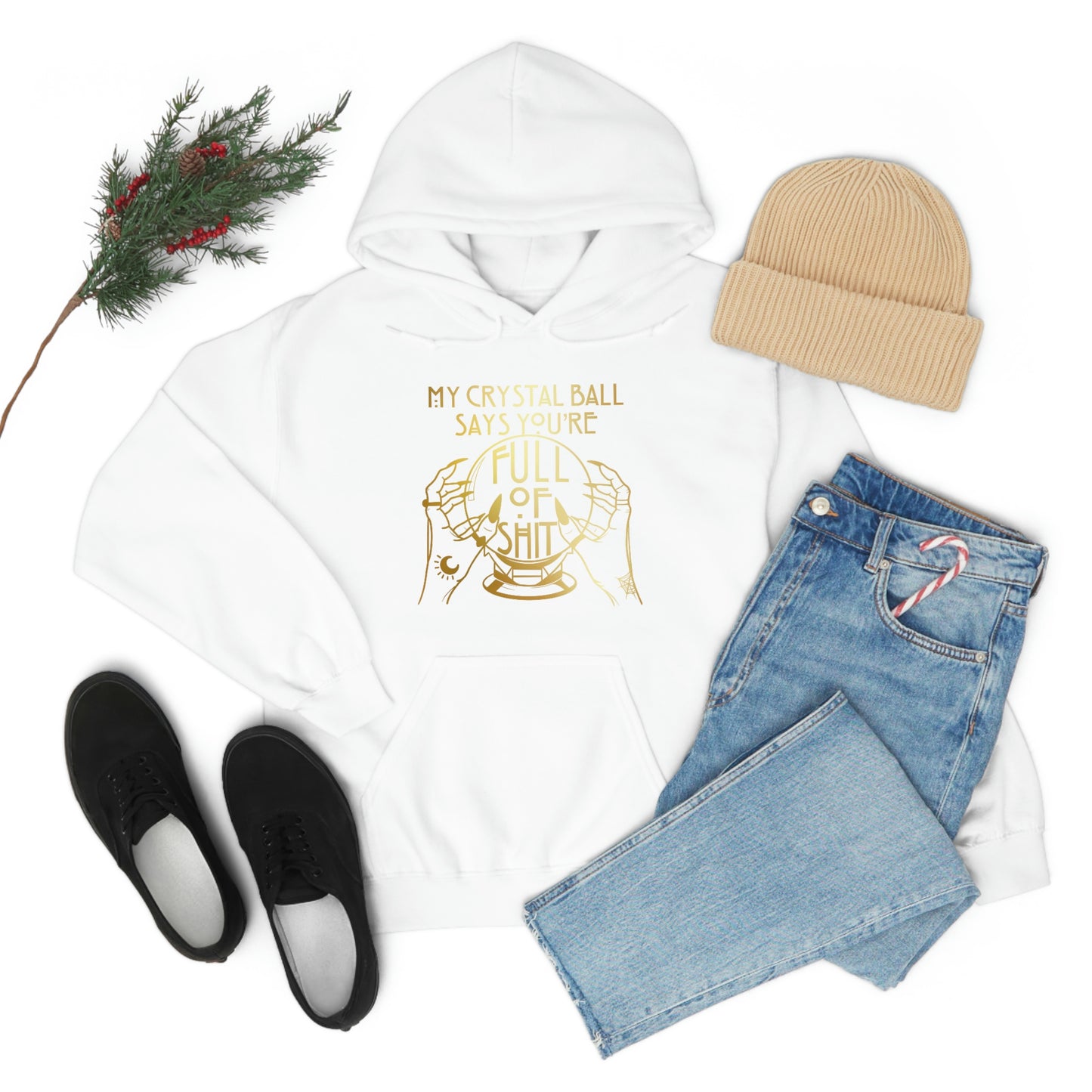 My Crystal Ball Gold Font Unisex Heavy Blend™ Hooded Sweatshirt