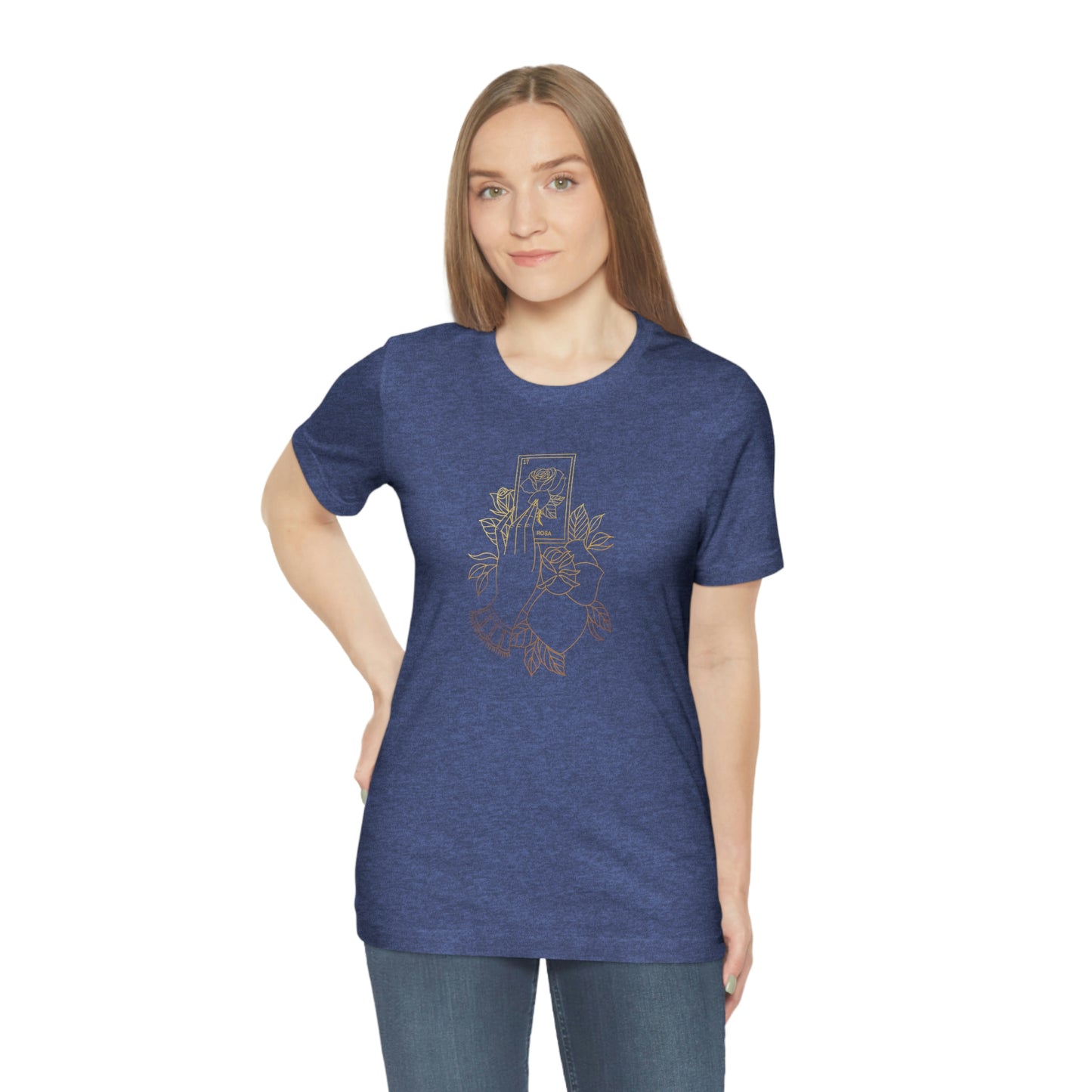 Rosa Card Gold Lines Unisex Jersey Short Sleeve Tee