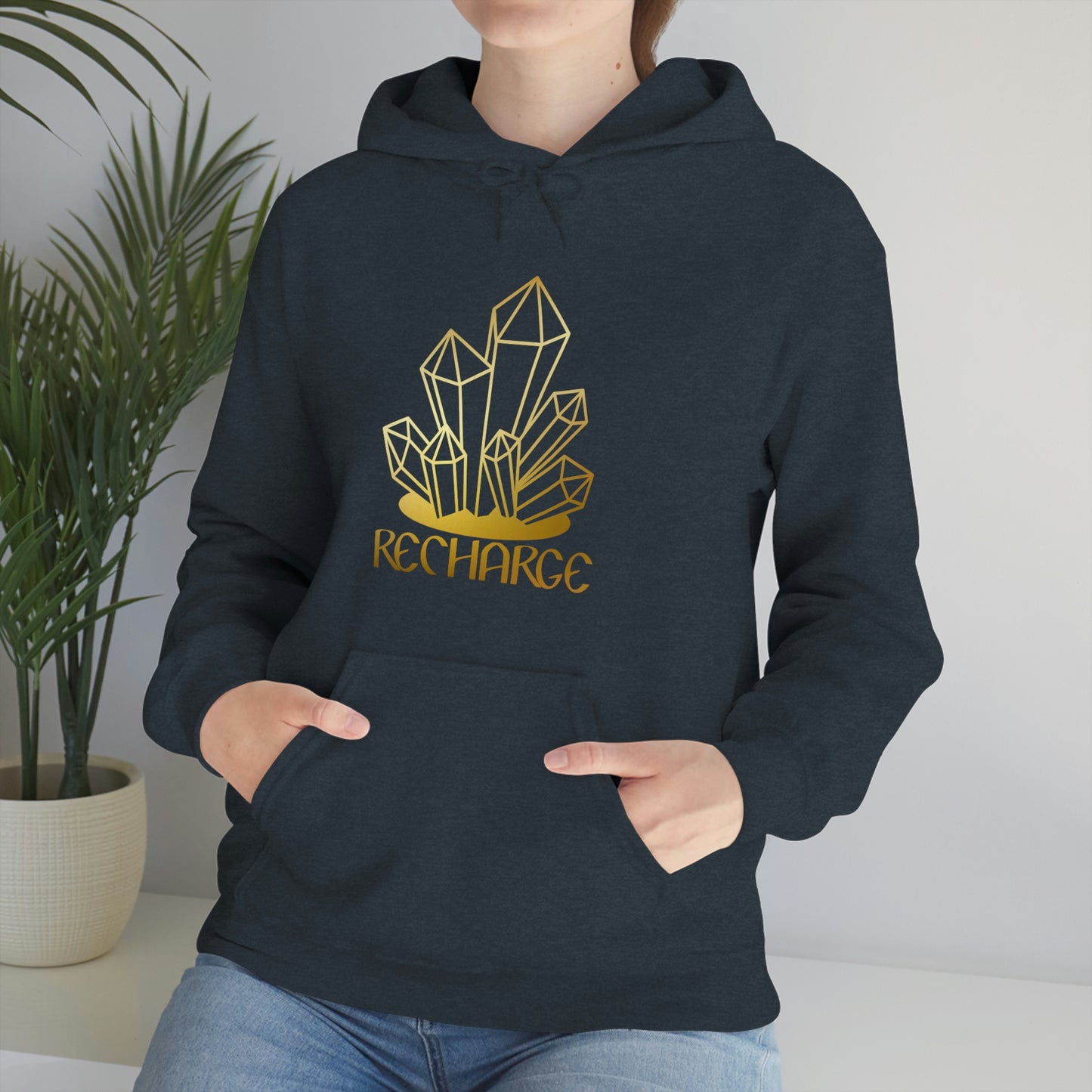 Recharge Gold Font Unisex Heavy Blend™ Hooded Sweatshirt