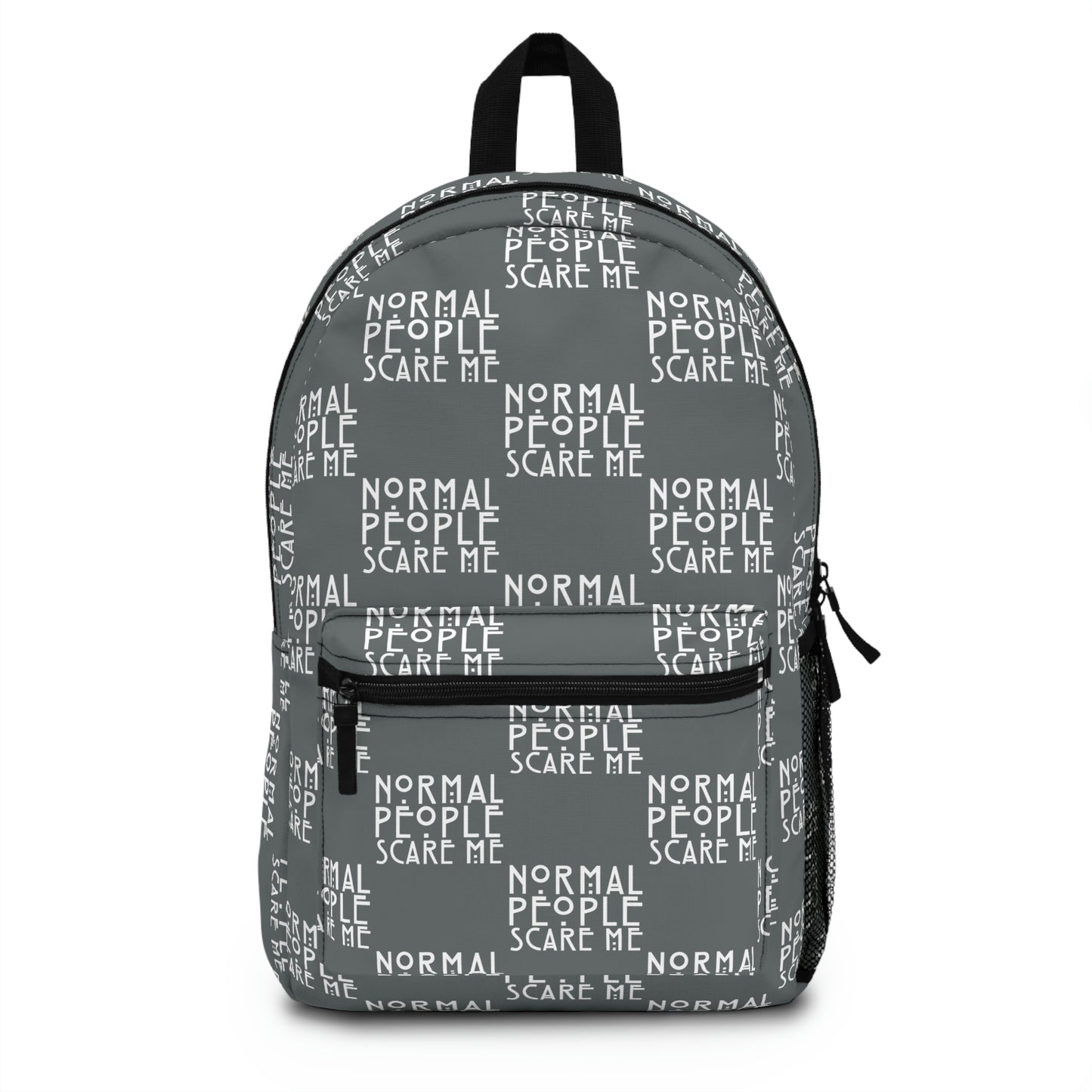 Dark Grey Checkered Normal people Backpack