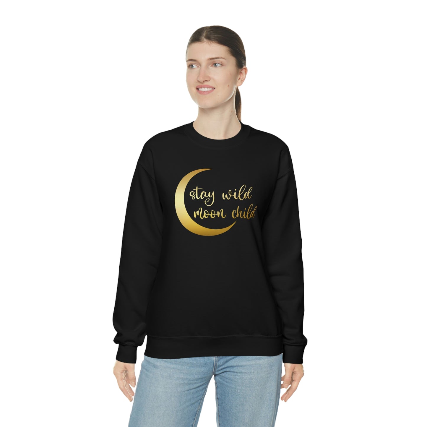 Stay Wild Moon Child Gold unisex heavy blend crewneck sweatshirt