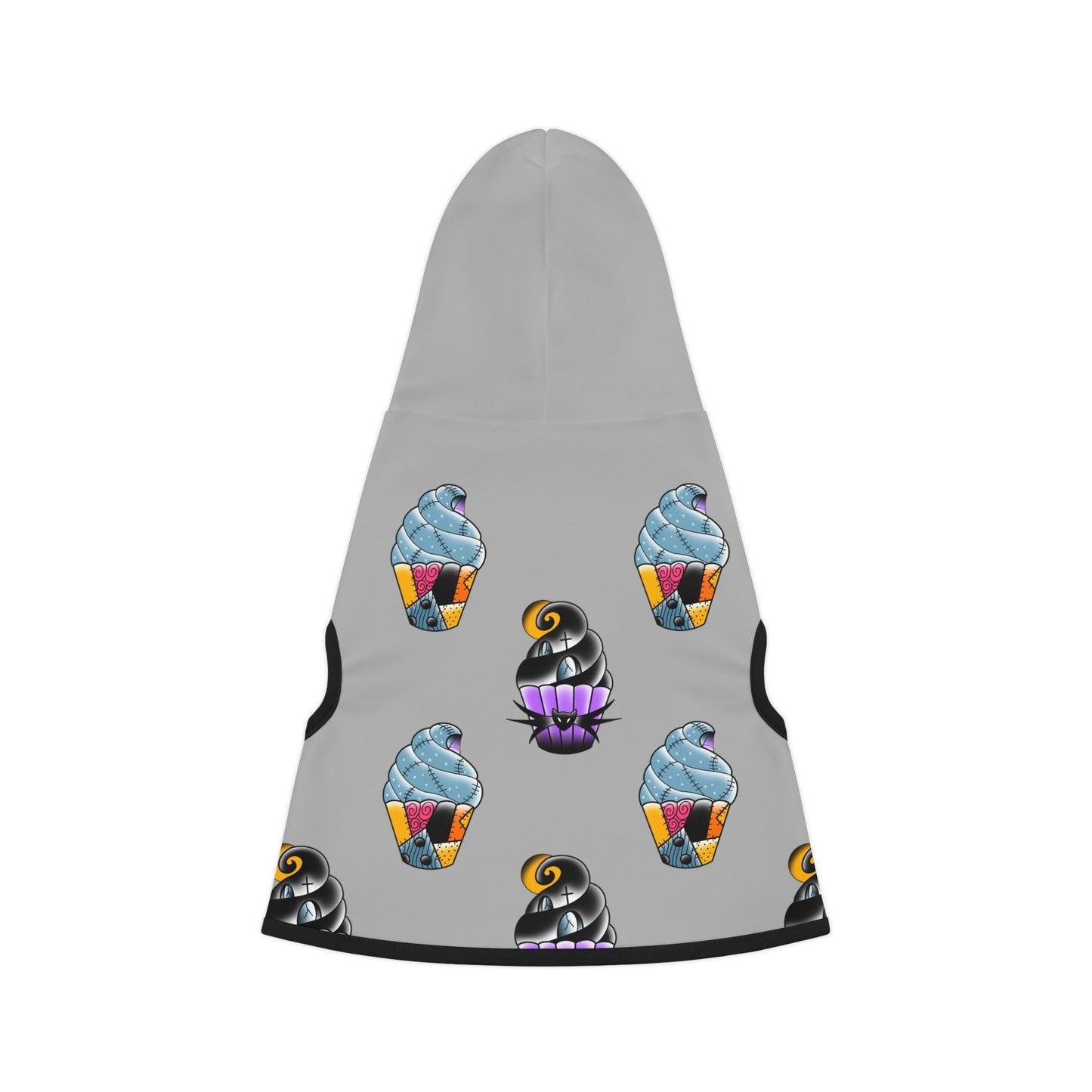 Jack and Sally Cupcake Grey Dog Hoodie