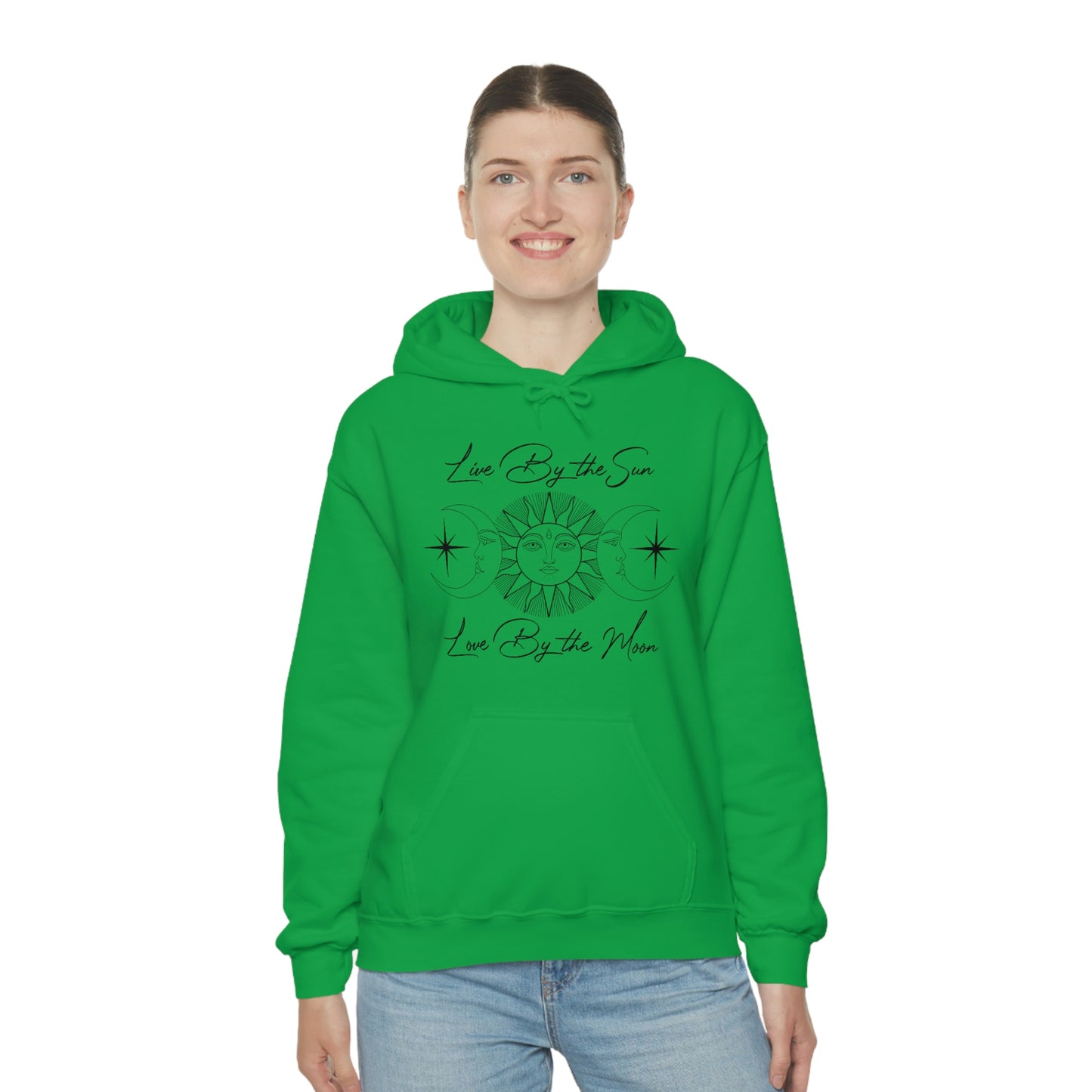 Live by The Sun Black Font Unisex Heavy Blend™ Hooded Sweatshirt