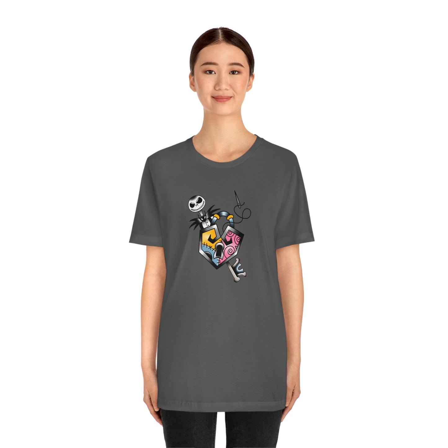 Jack and Sally Lock and Key Unisex Jersey Short Sleeve Tee