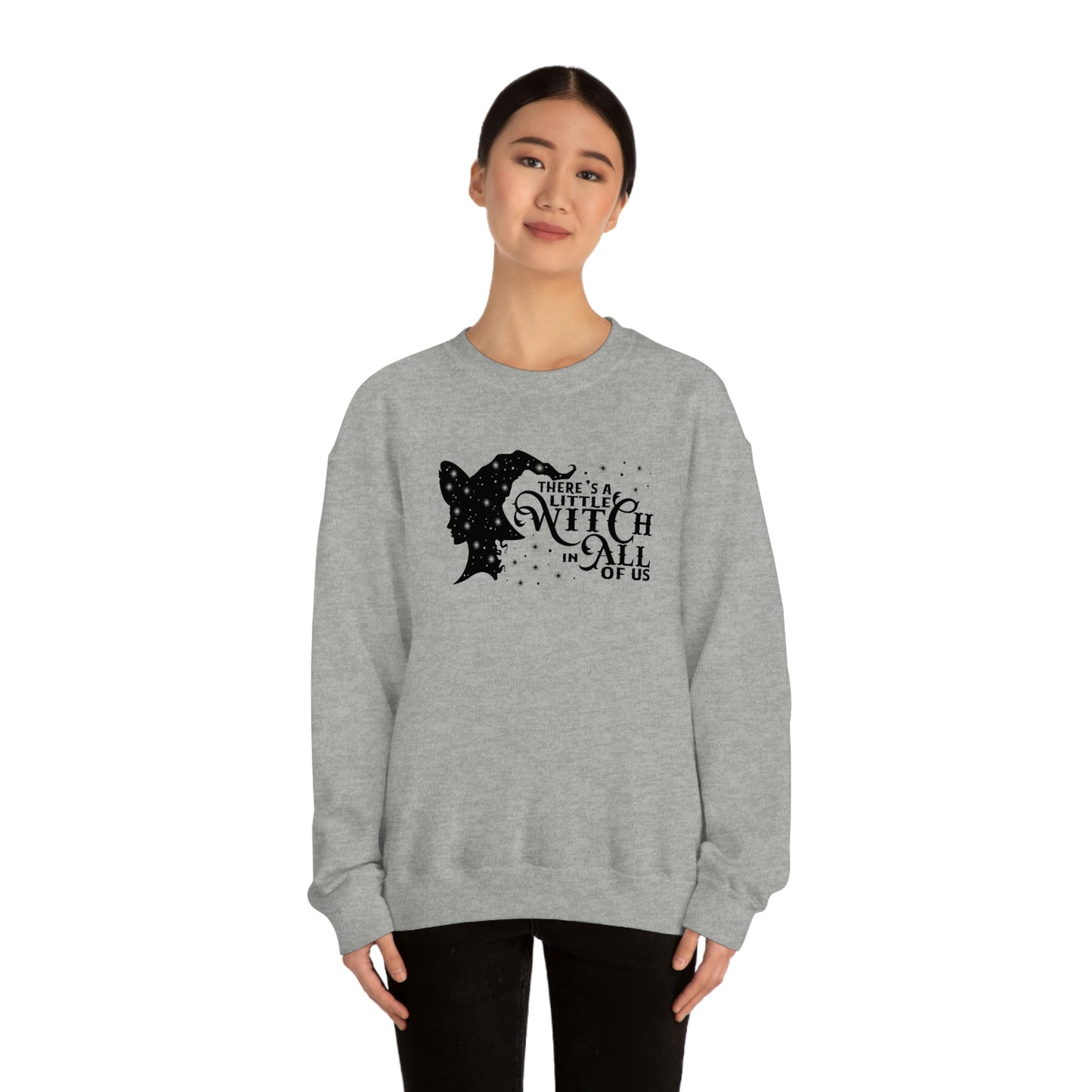 Witch in All of Us Black Font White unisex heavy blend crewneck sweatshirt