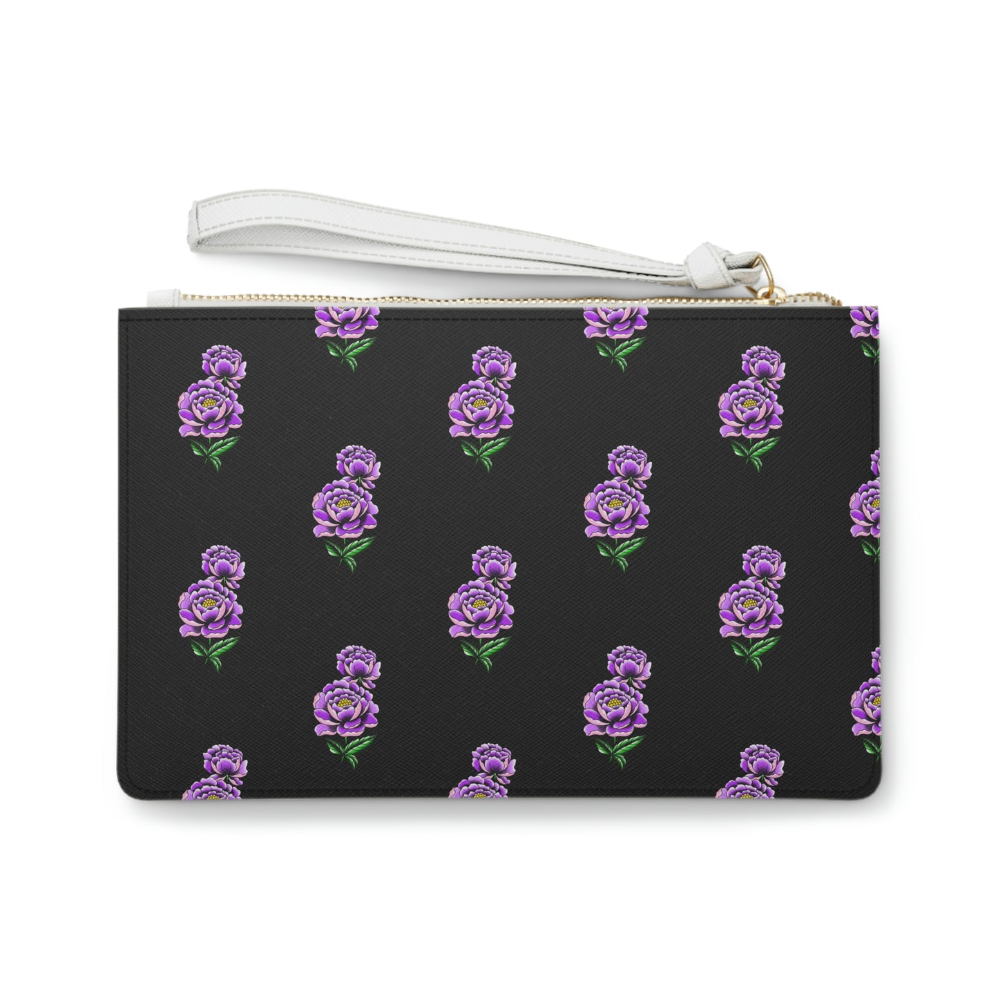 Flower, Black Clutch Bag