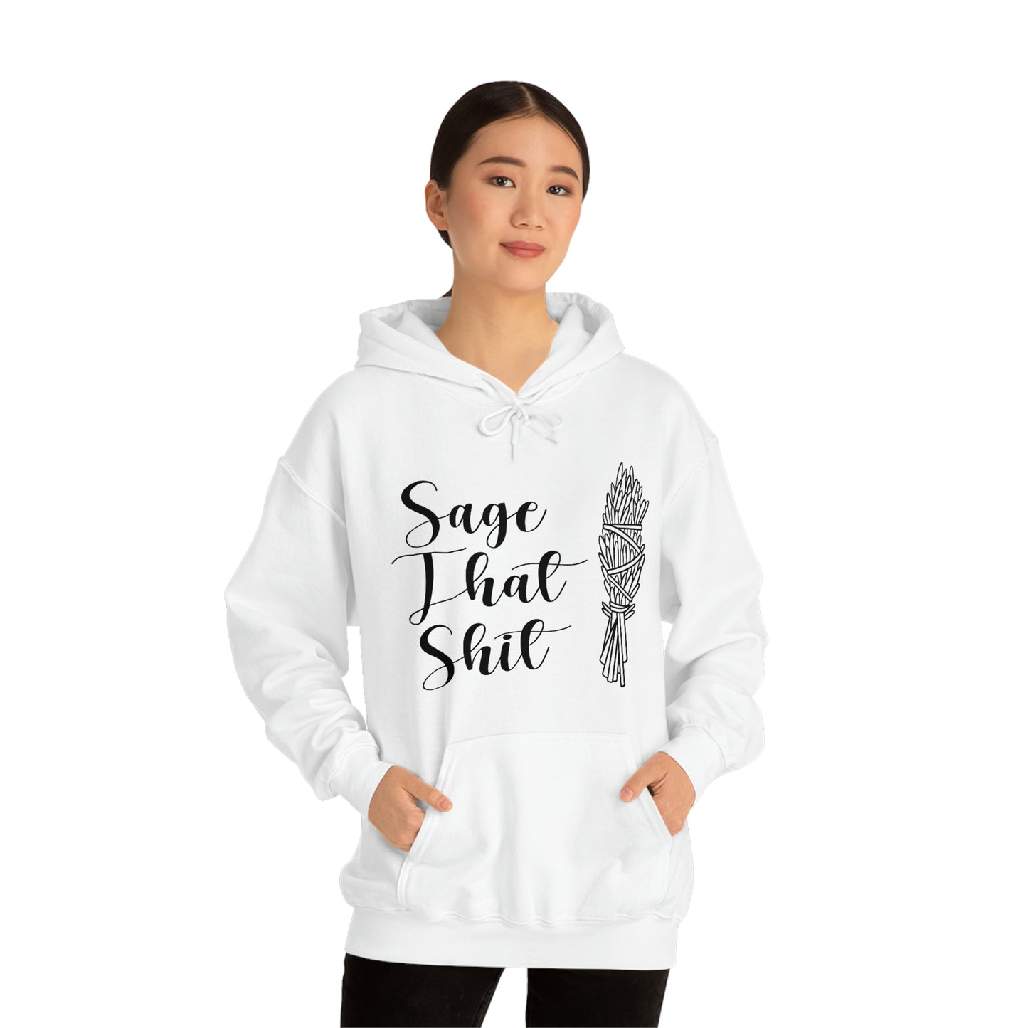 Sage That Black Font Unisex Heavy Blend™ Hooded Sweatshirt