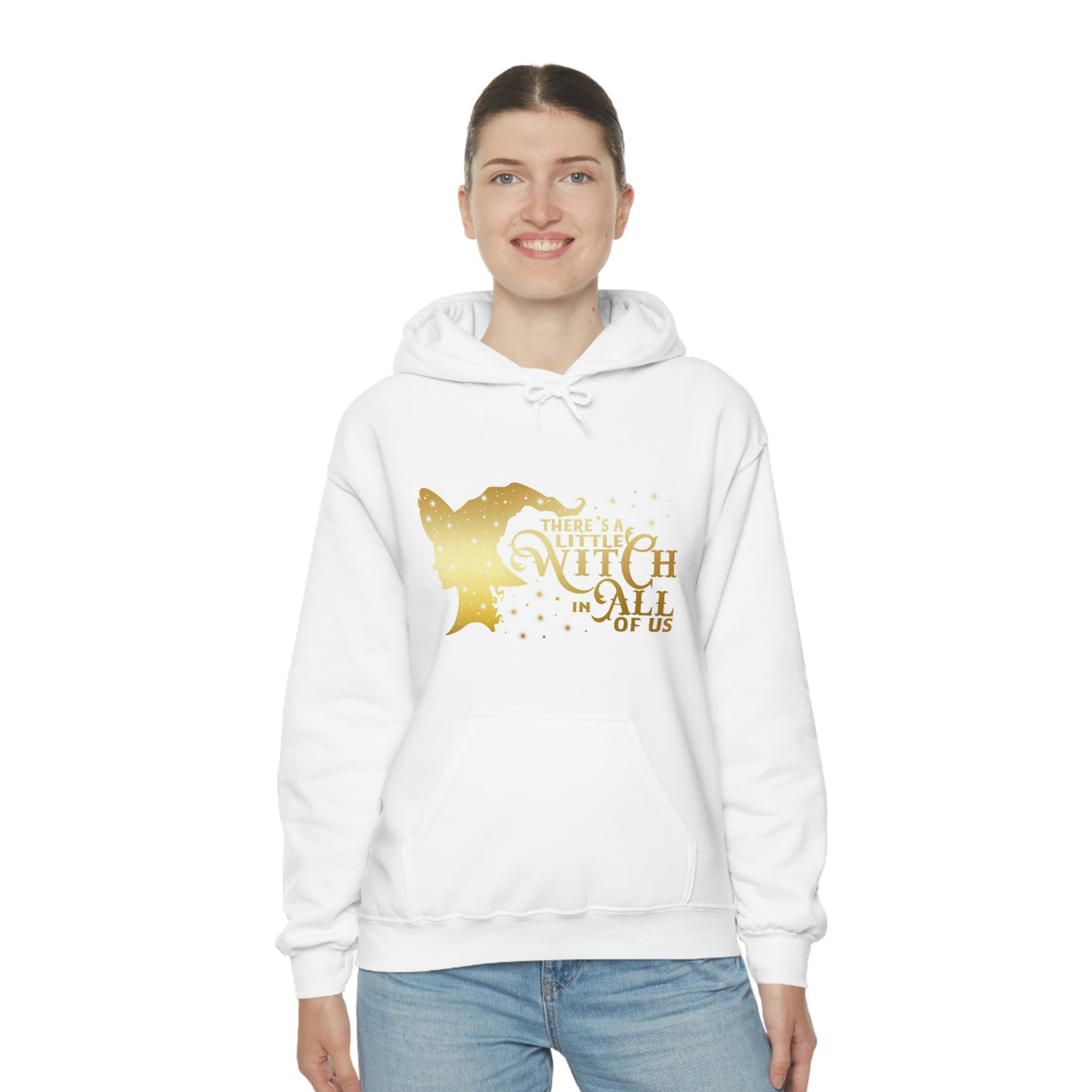 Witch In All of Us Gold Font Unisex Heavy Blend™ Hooded Sweatshirt