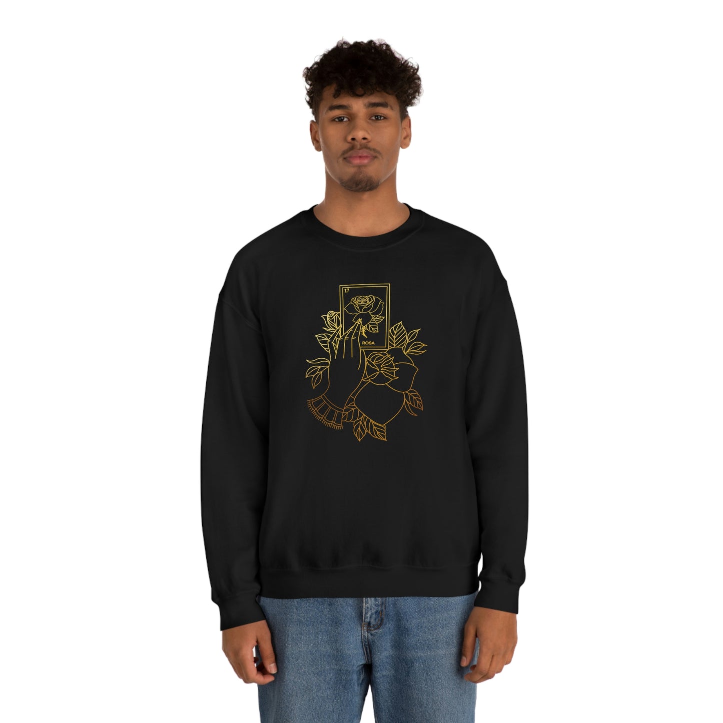 Rosa Card Gold Shading unisex heavy blend crewneck sweatshirt