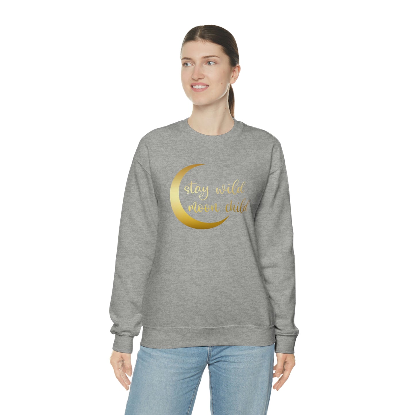 Stay Wild Moon Child Gold unisex heavy blend crewneck sweatshirt