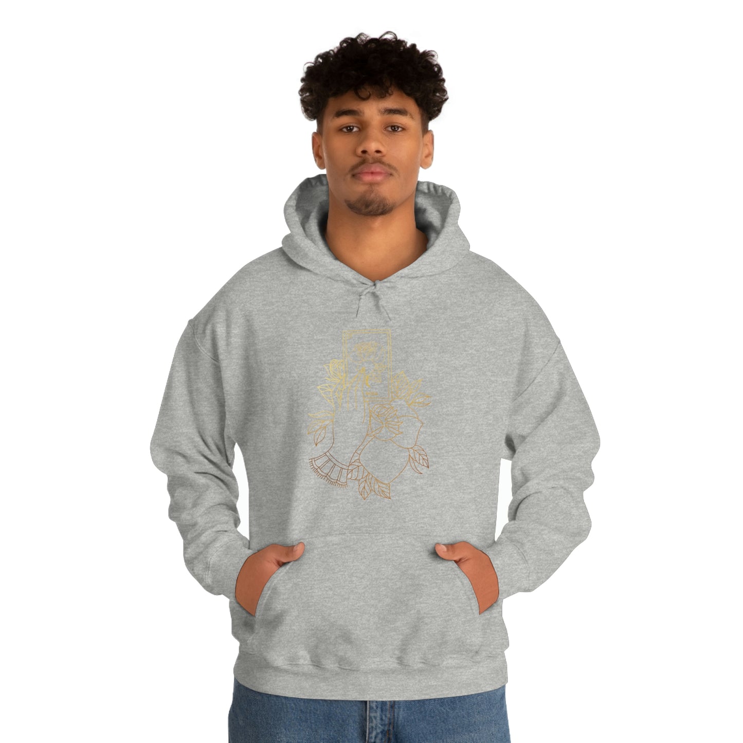 Rosa Card Gold Lines Unisex Heavy Blend™ Hooded Sweatshirt