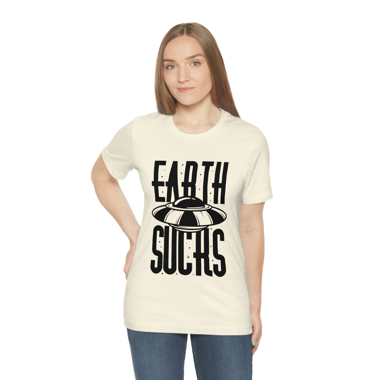 Earth Sucks Black Font Unisex Jersey Short Sleeve Tee