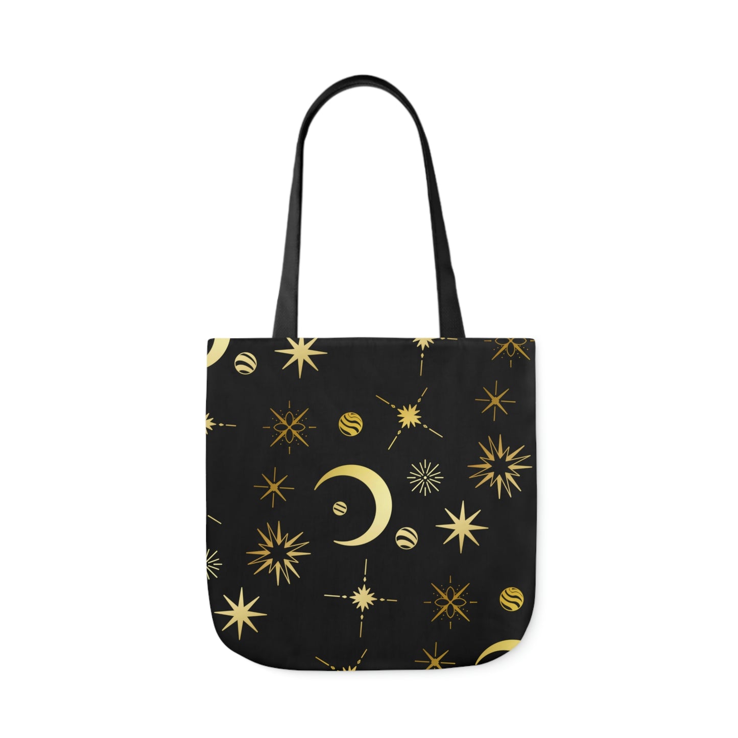 Moon and Stars AOP Polyester Canvas Tote Bag