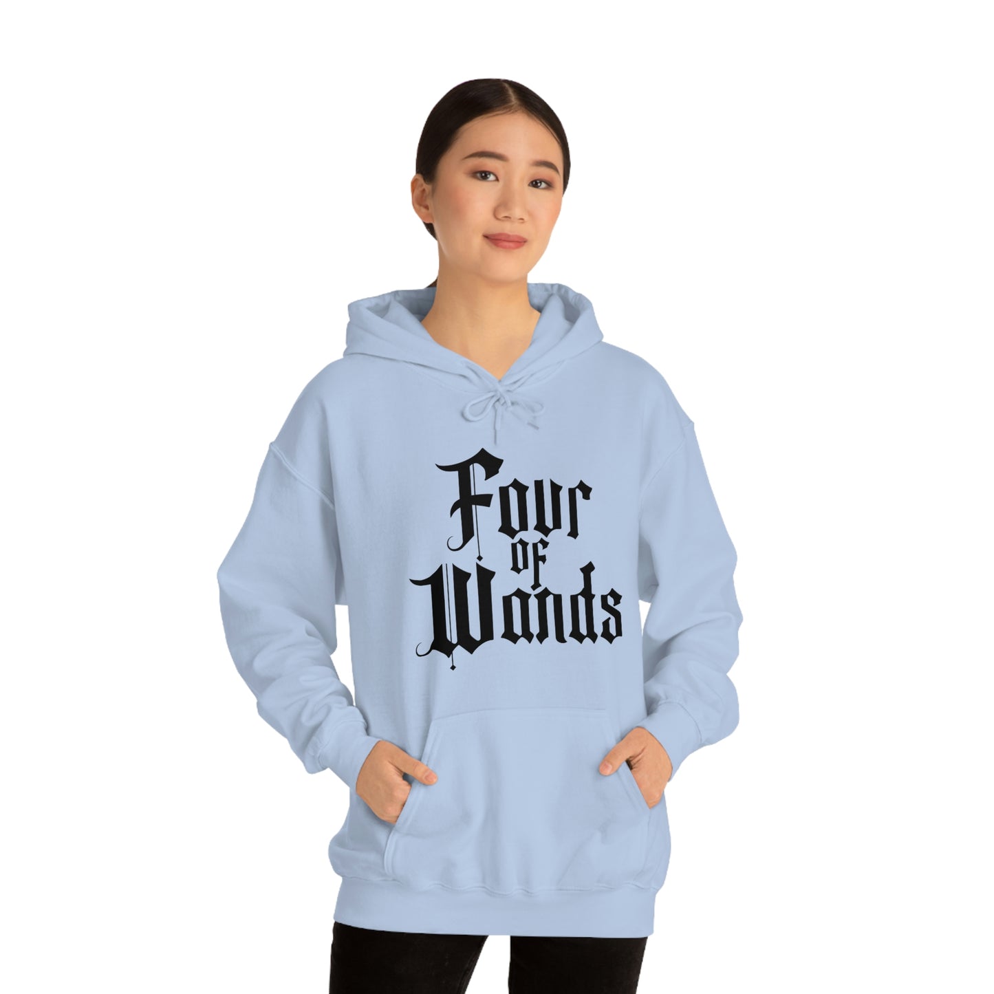 Four of Wands Black Logo Unisex Heavy Blend™ Hooded Sweatshirt