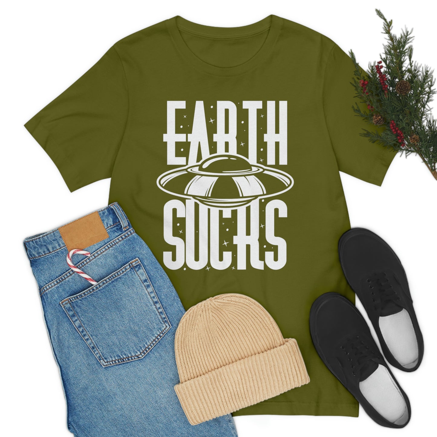 Earth Sucks White Font Unisex Jersey Short Sleeve Tee