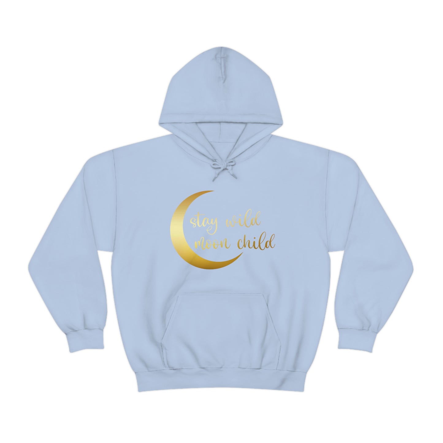 Stay Wild Moon Child Gold Font Unisex Heavy Blend™ Hooded Sweatshirt