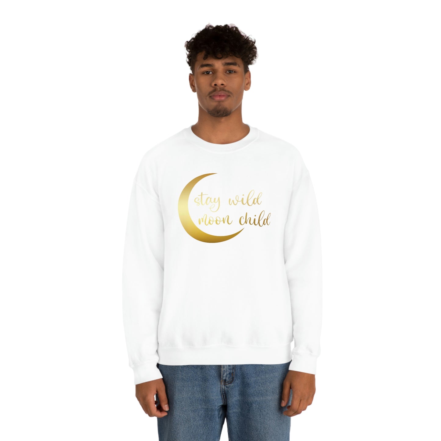 Stay Wild Moon Child Gold unisex heavy blend crewneck sweatshirt