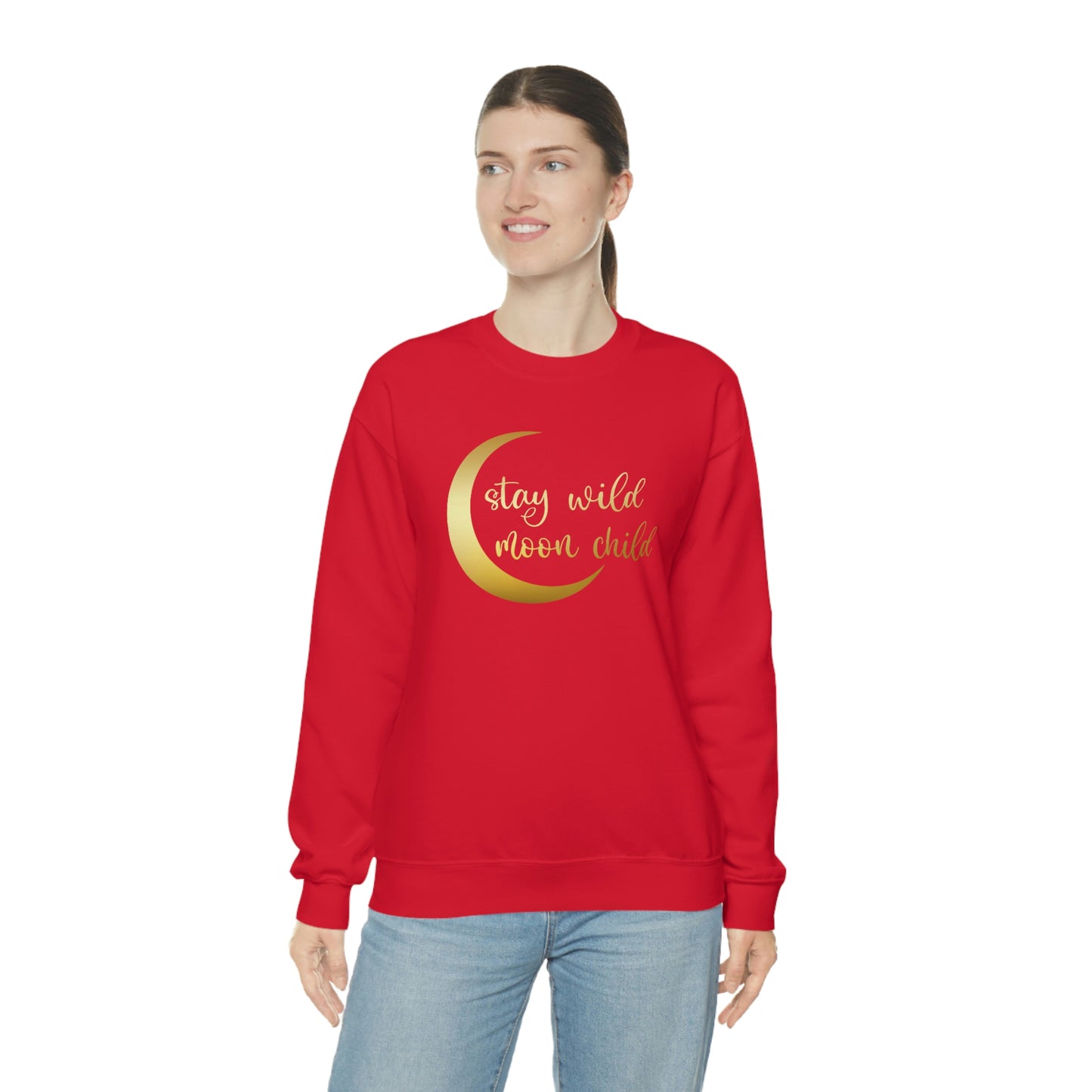 Stay Wild Moon Child Gold unisex heavy blend crewneck sweatshirt