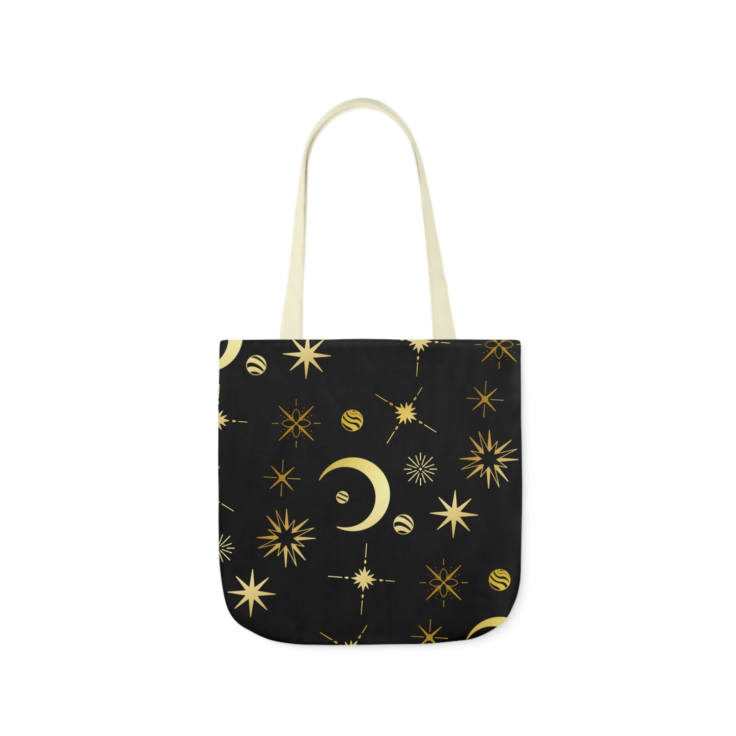 Moon and Stars AOP Polyester Canvas Tote Bag