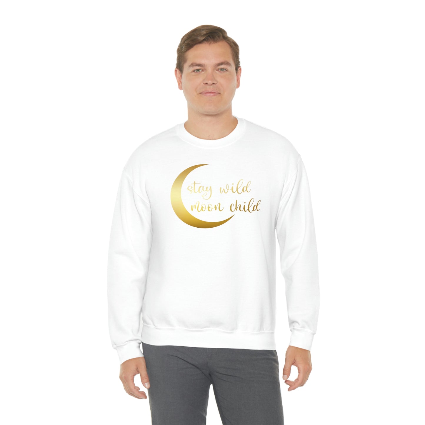 Stay Wild Moon Child Gold unisex heavy blend crewneck sweatshirt