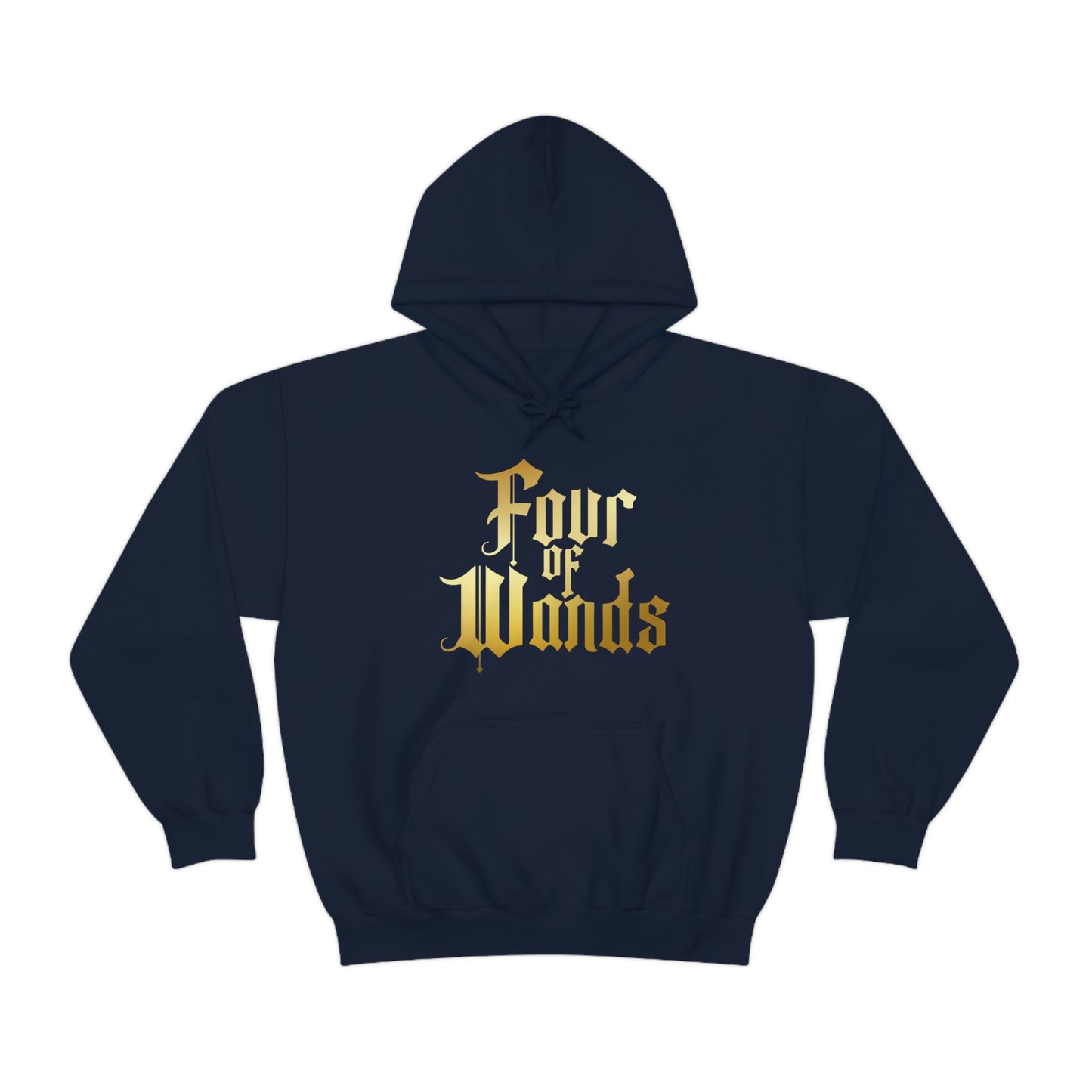 Four of Wands Gold Logo Unisex Heavy Blend™ Hooded Sweatshirt