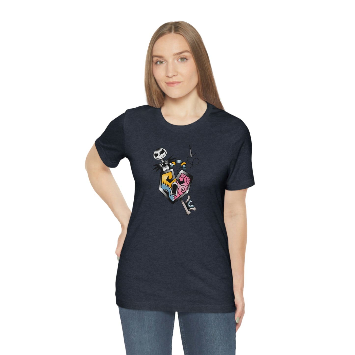 Jack and Sally Lock and Key Unisex Jersey Short Sleeve Tee