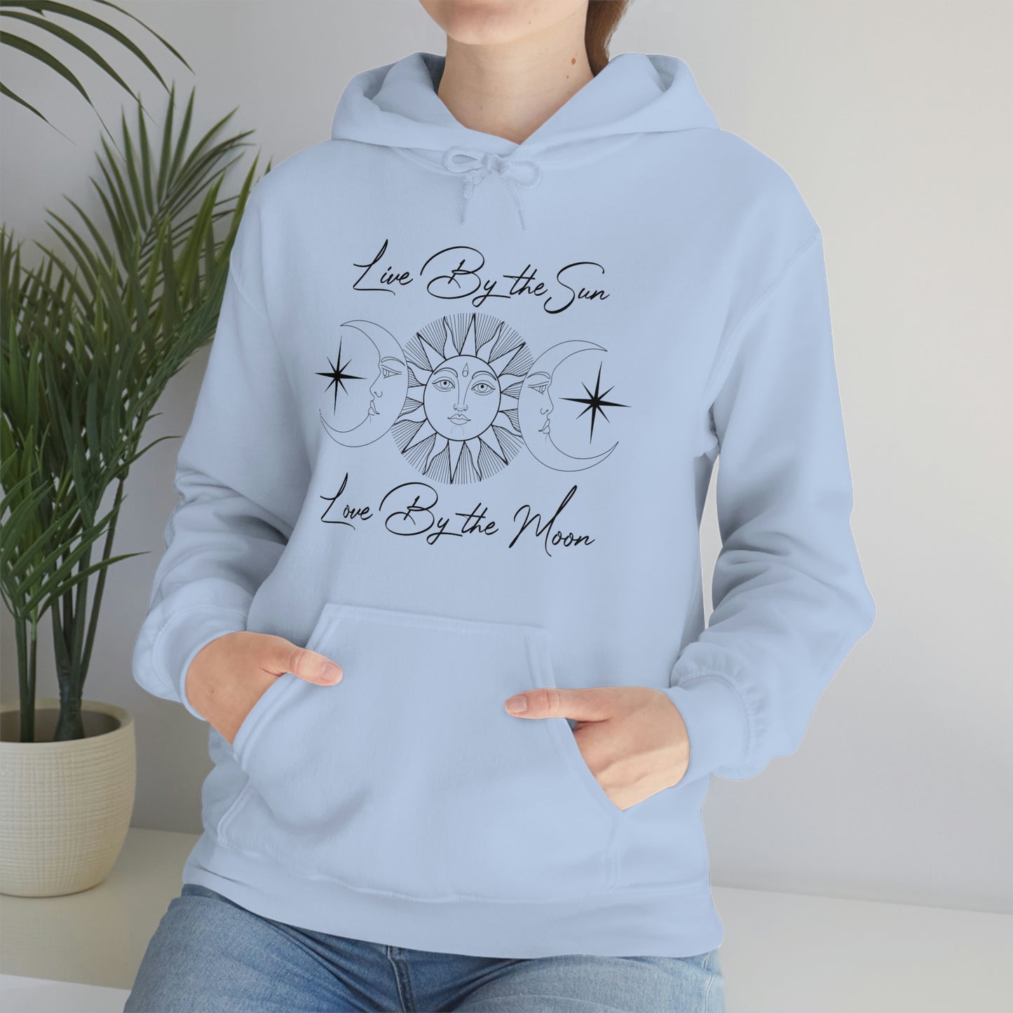 Live by The Sun Black Font Unisex Heavy Blend™ Hooded Sweatshirt