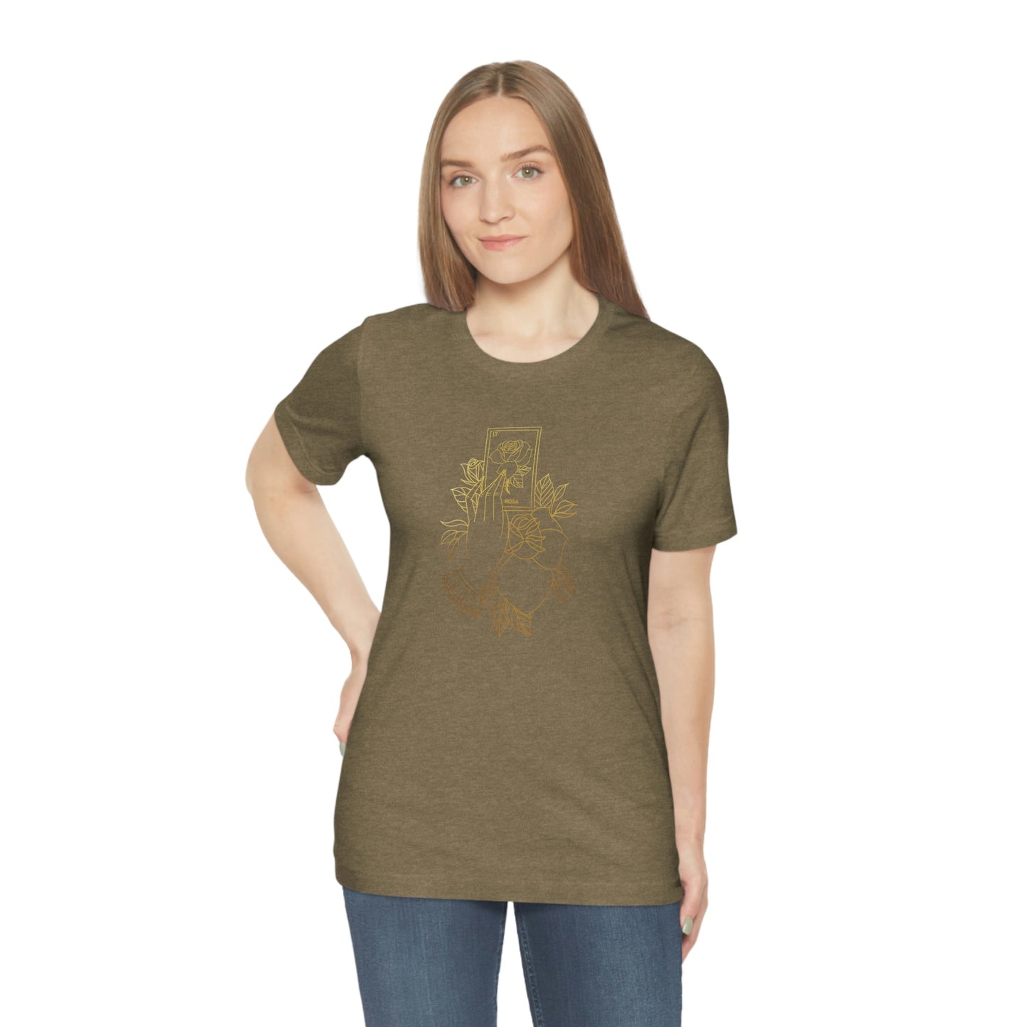 Rosa Card Gold Lines Unisex Jersey Short Sleeve Tee