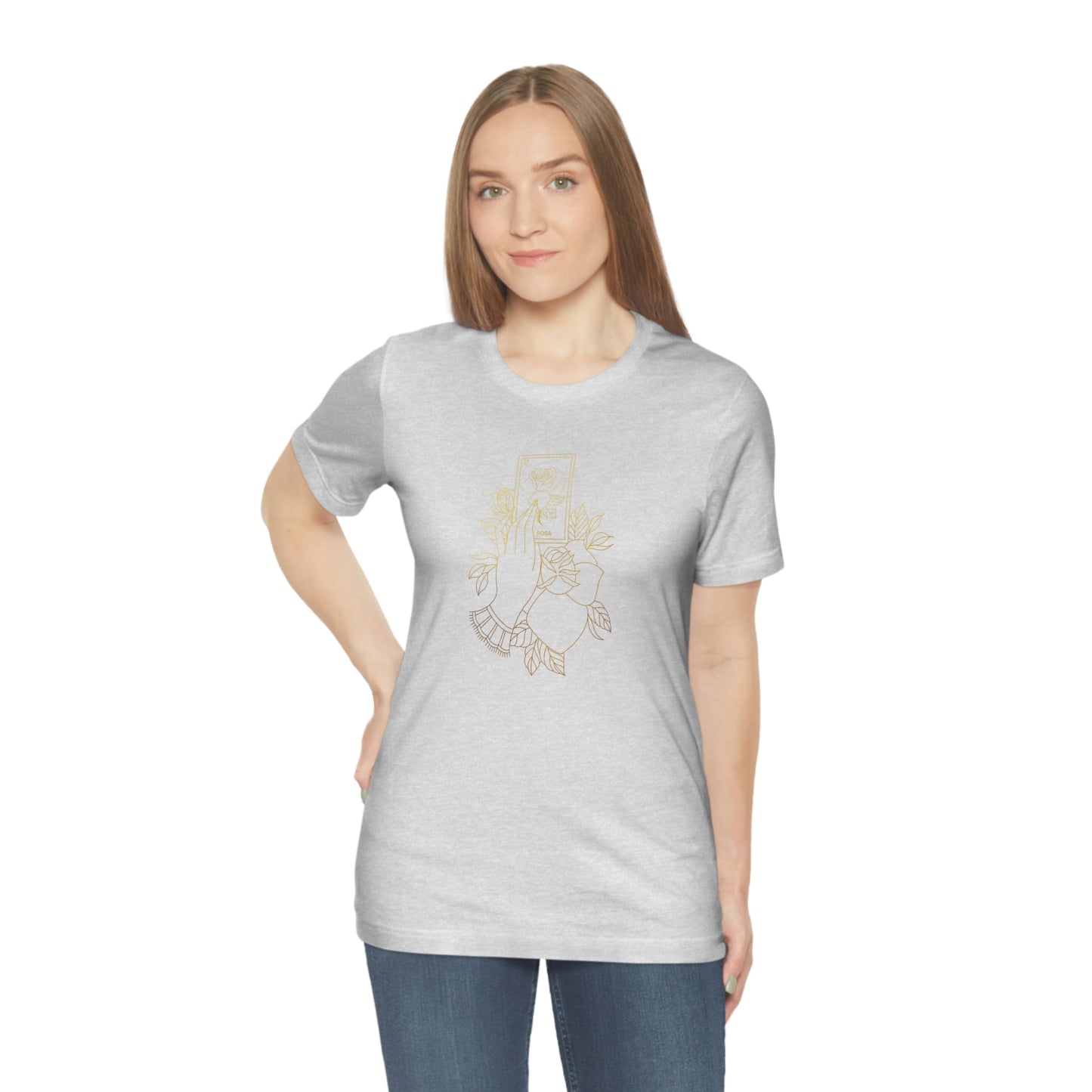 Rosa Card Gold Lines Unisex Jersey Short Sleeve Tee