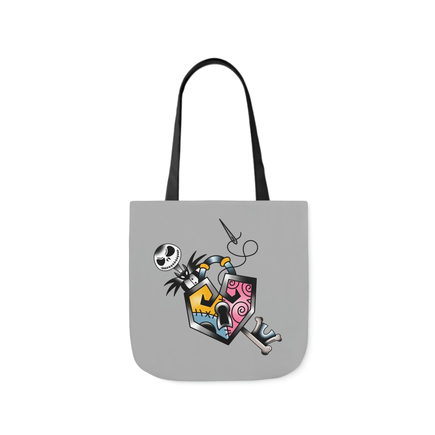 JS Lock and Key AOP Polyester Canvas Tote Bag