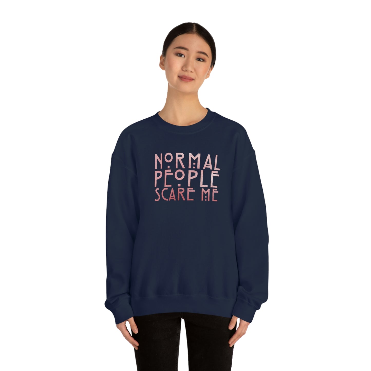 Normal People Scare Me Pink unisex heavy blend crewneck sweatshirt