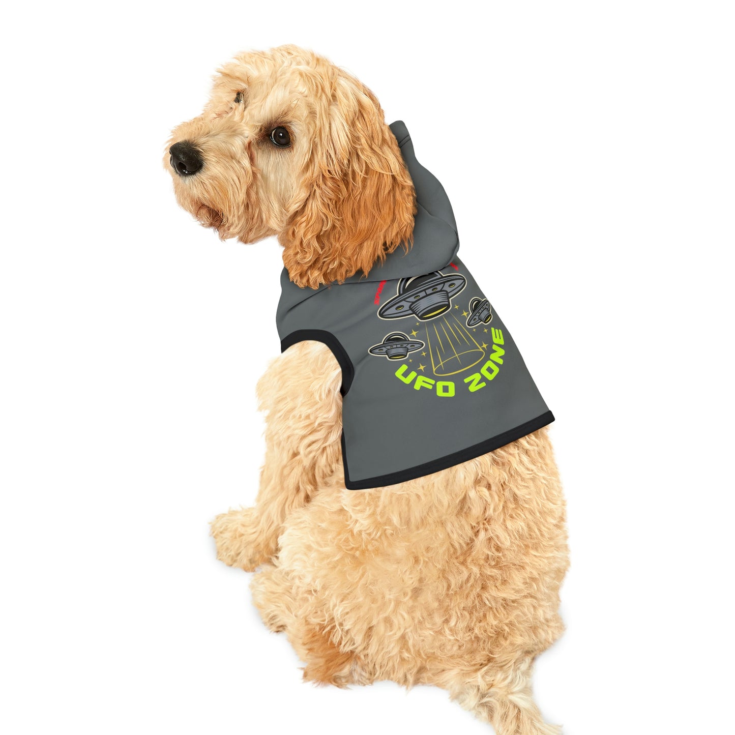 UFO Zone Dk Grey Dog Hoodie