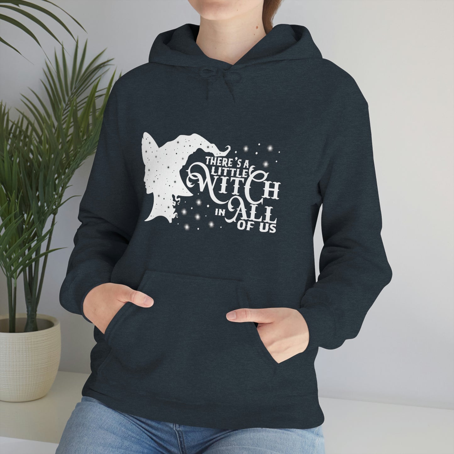 Witch In All of Us White Font Unisex Heavy Blend™ Hooded Sweatshirt