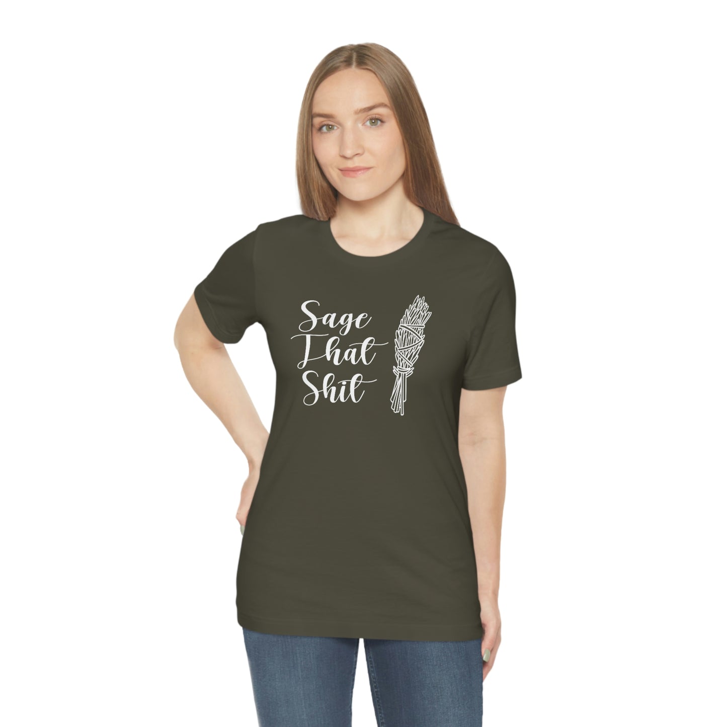 Sage That White Font Unisex Jersey Short Sleeve Tee