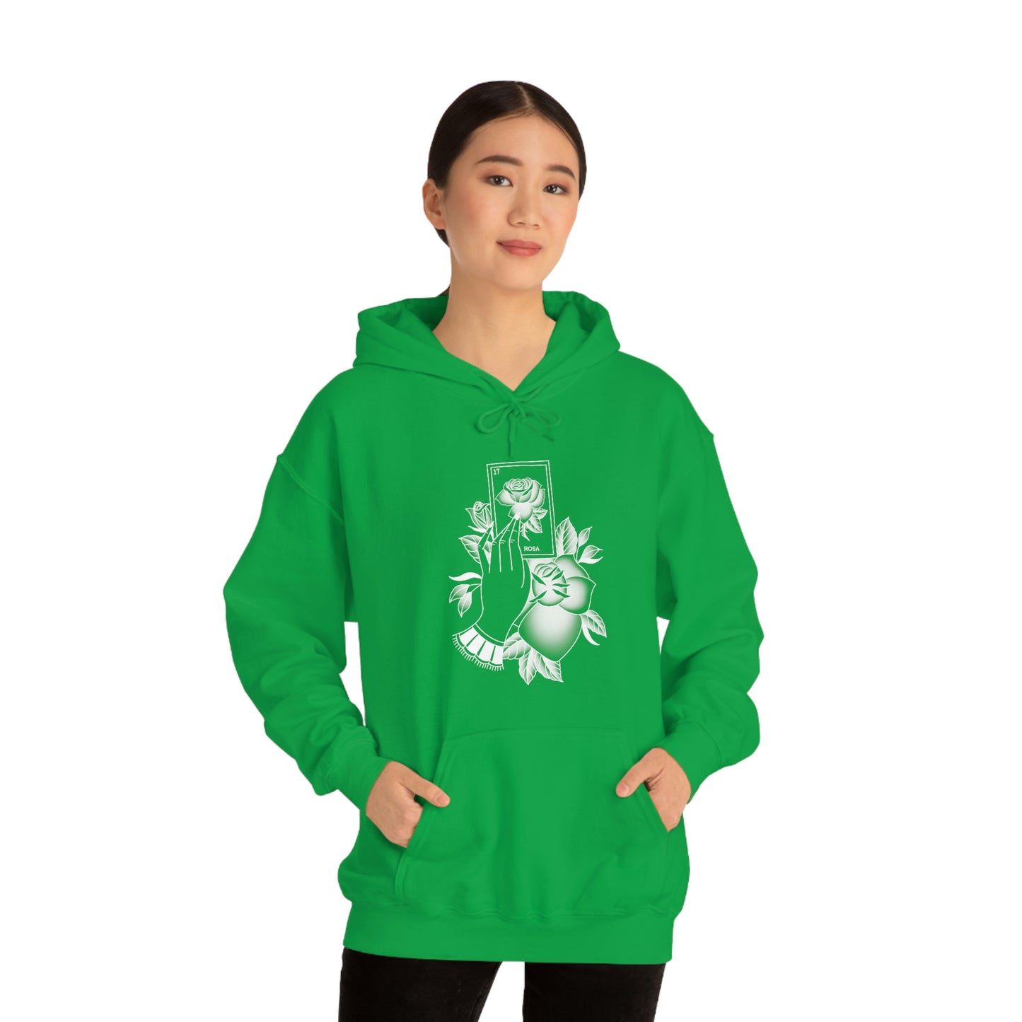 Rosa Card White Shaded Unisex Heavy Blend™ Hooded Sweatshirt