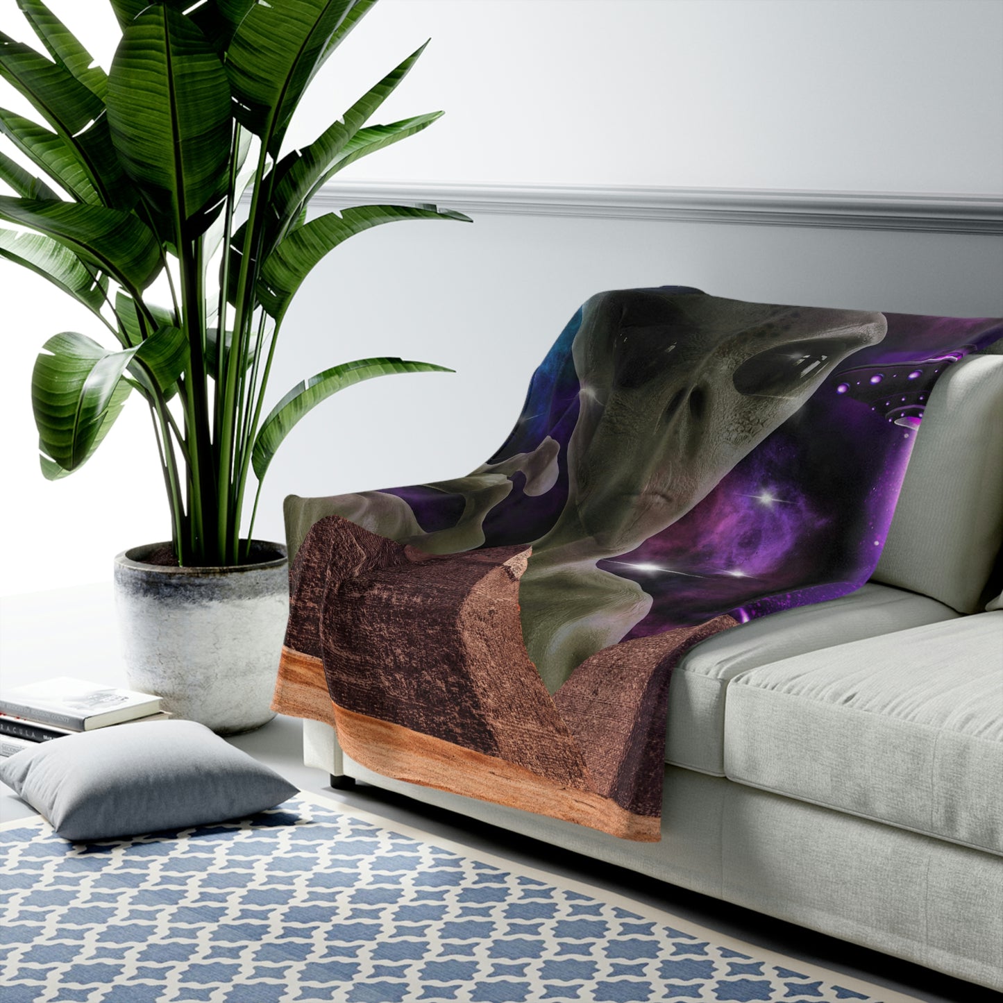 Alien Invasion Velveteen Plush Blanket