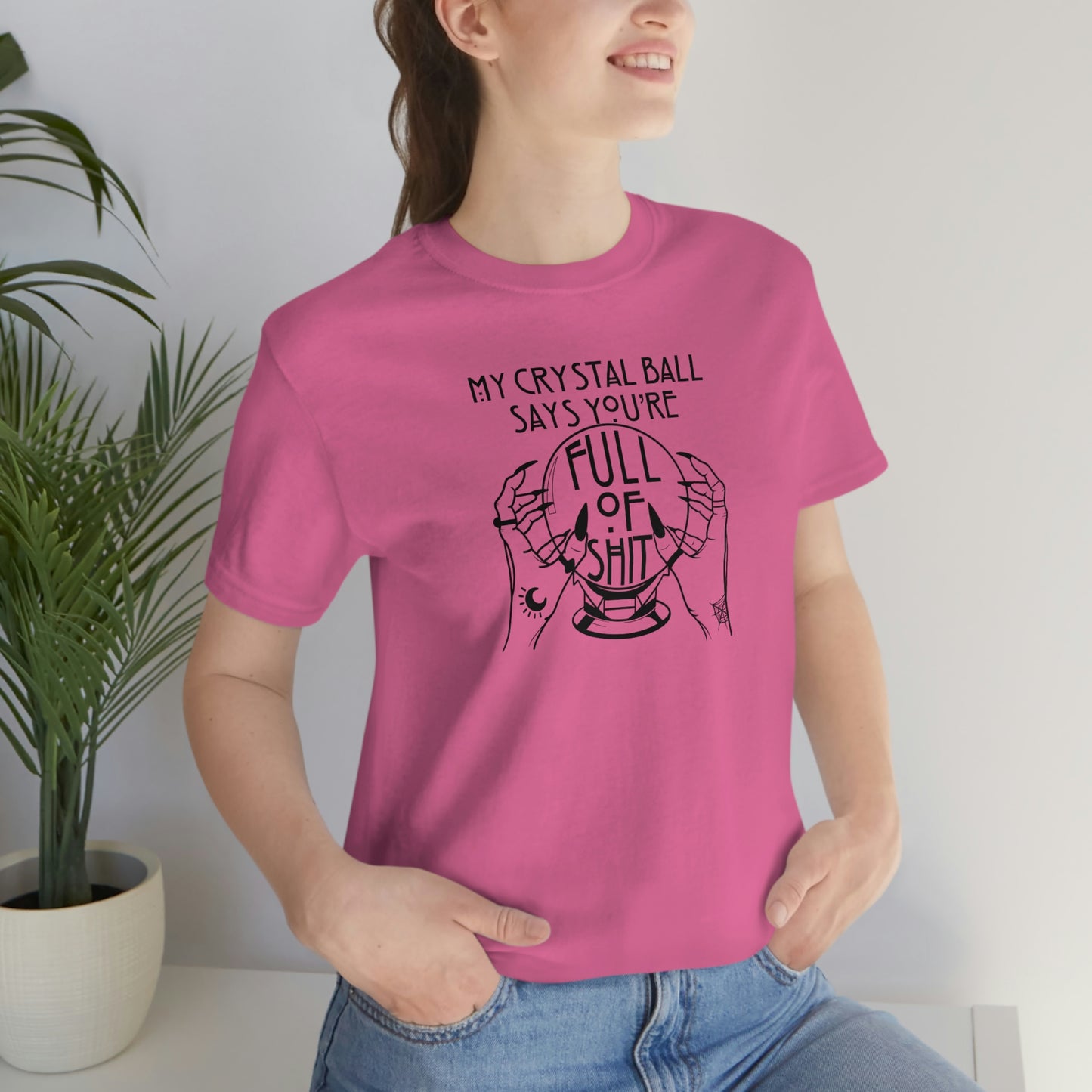 My Crystal Ball Black Font Unisex Jersey Short Sleeve Tee