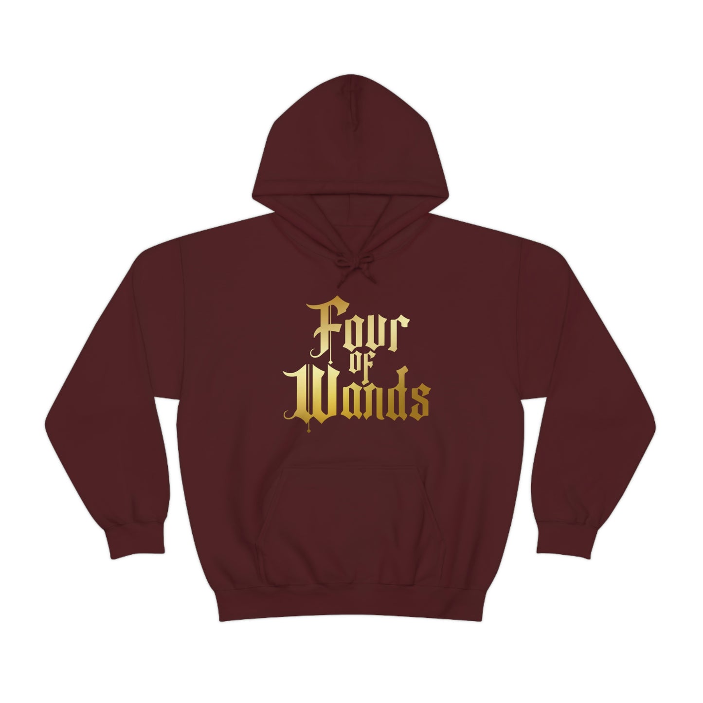 Four of Wands Gold Logo Unisex Heavy Blend™ Hooded Sweatshirt