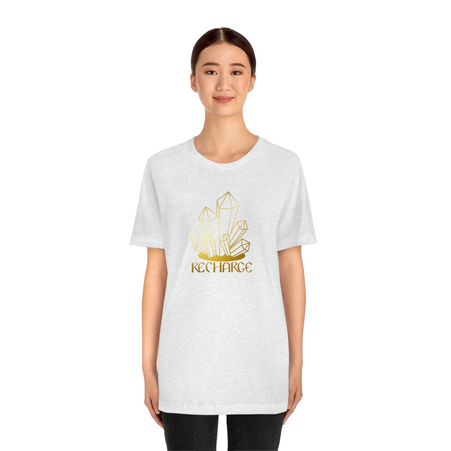 Recharge Gold Font Unisex Jersey Short Sleeve Tee