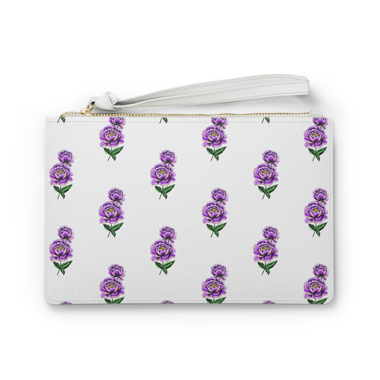 Flower, White Clutch Bag