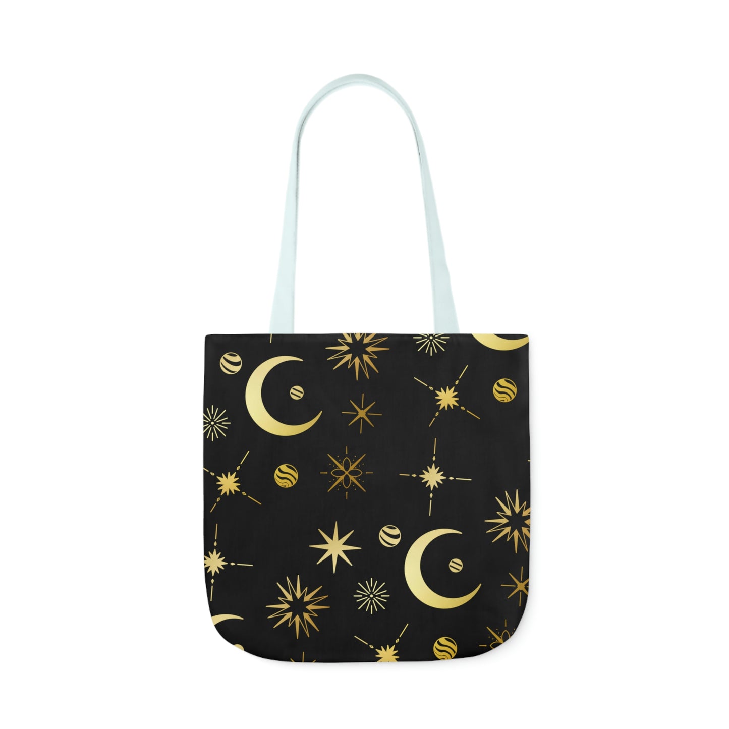 Moon and Stars AOP Polyester Canvas Tote Bag