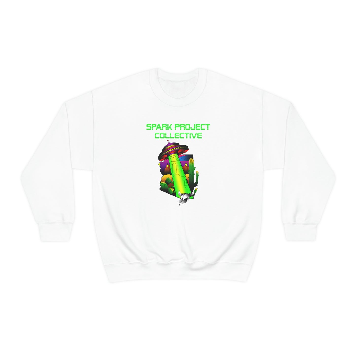 UFO Spark Green Font unisex heavy blend crewneck sweatshirt