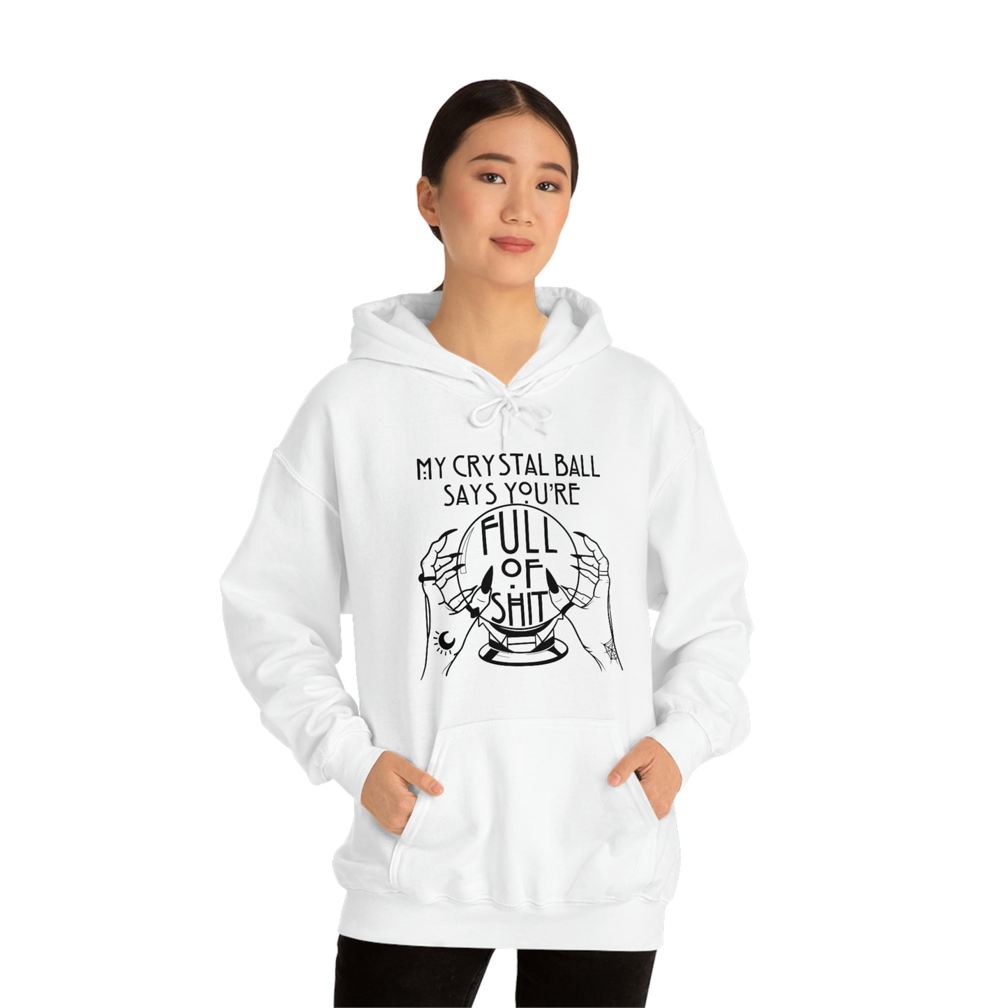 My Crystal Ball Black Font Unisex Heavy Blend™ Hooded Sweatshirt