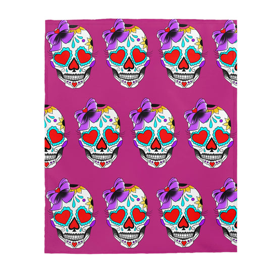 Lady Day of the Dead Velveteen Plush Blanket