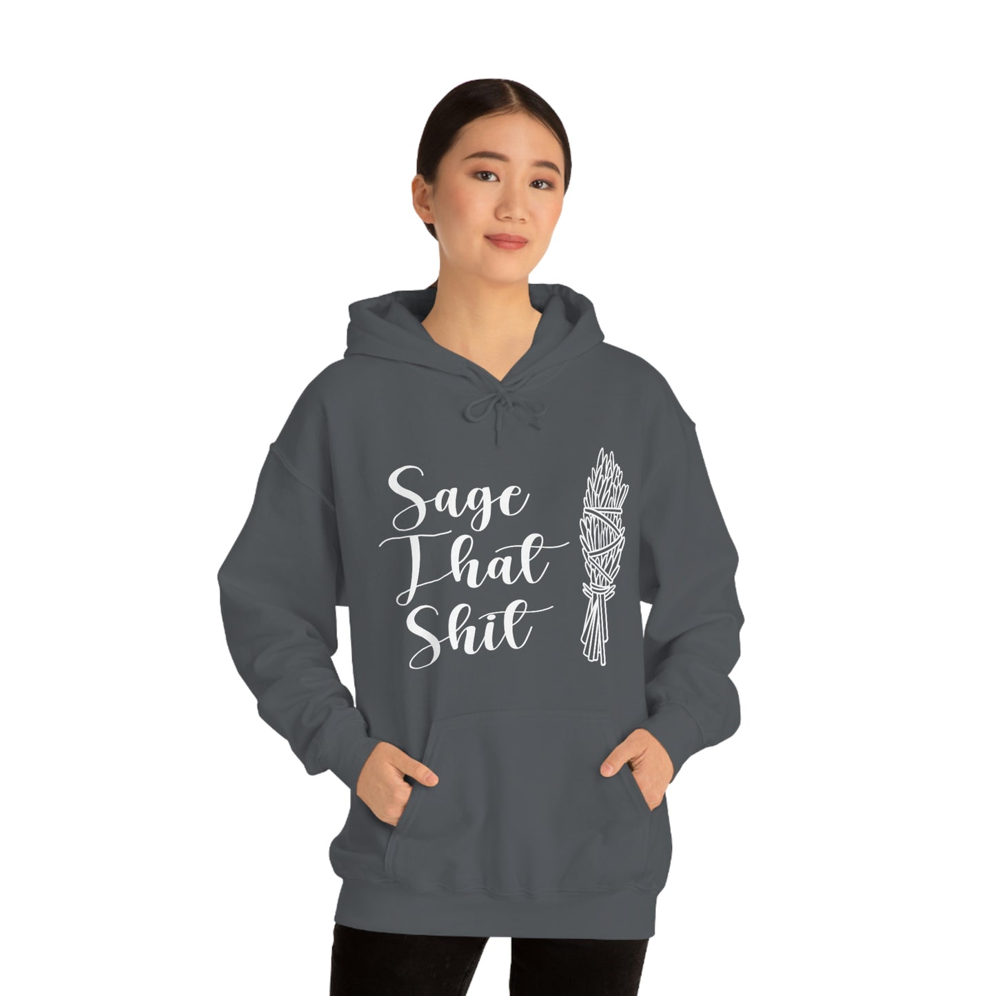 Sage That White Font Unisex Heavy Blend™ Hooded Sweatshirt