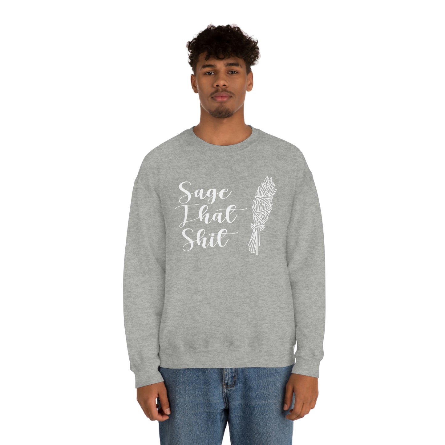 Sage That White Font unisex heavy blend crewneck sweatshirt