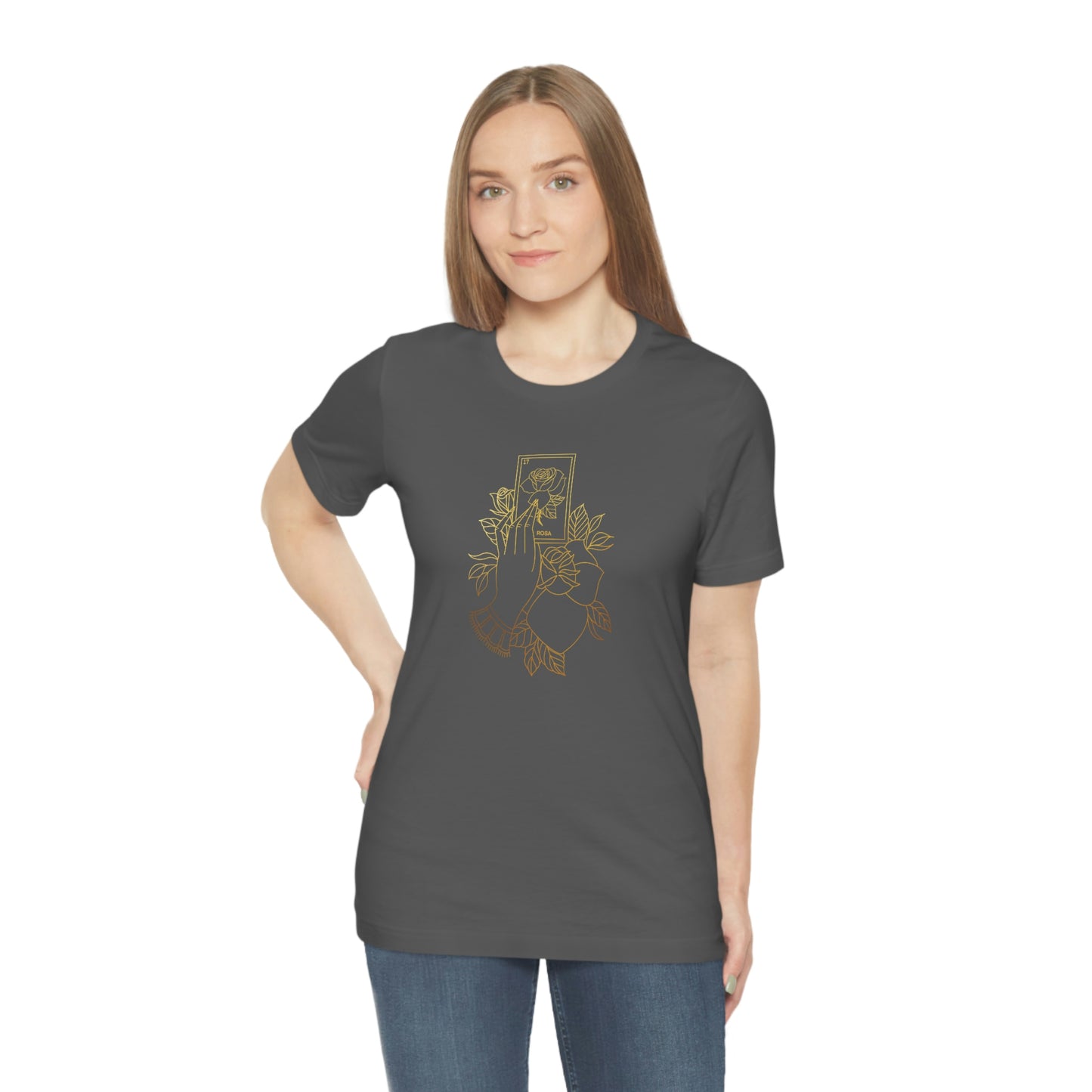 Rosa Card Gold Lines Unisex Jersey Short Sleeve Tee